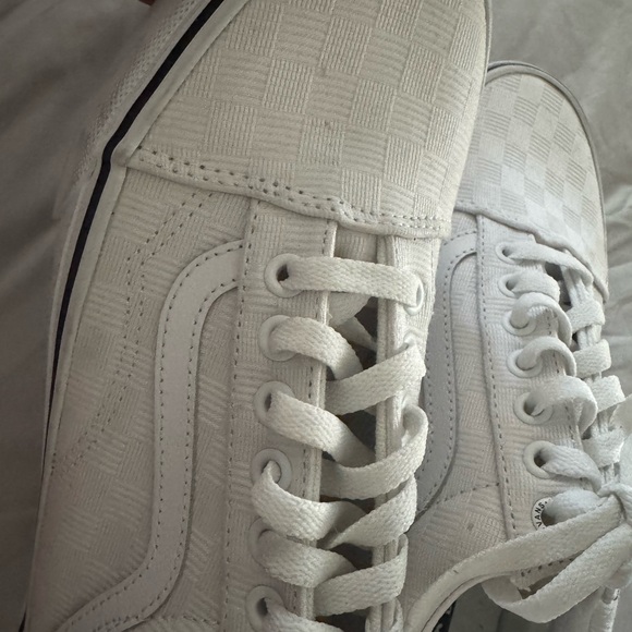 Vans Women Deluxe Ortholite Checkered Cream white  Skateboard Shoes Sneakers 9.5 - Picture 3 of 8